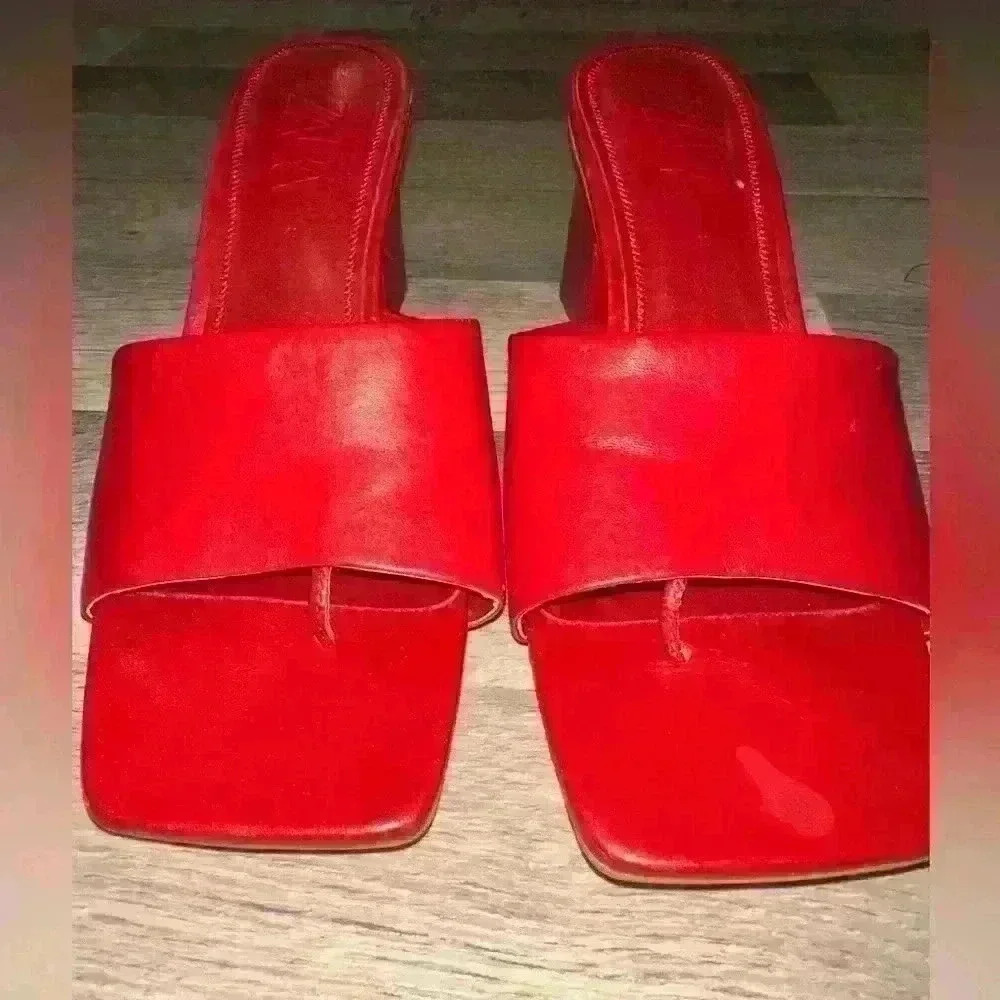 Zara red sandals size 41 - Picture 3 of 6